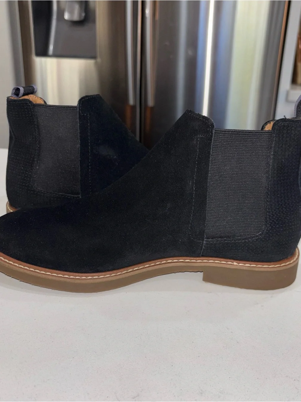 Steve Madden Men's Black Leather Chelsea Ankle Boots Pull Tab US 8M EU41